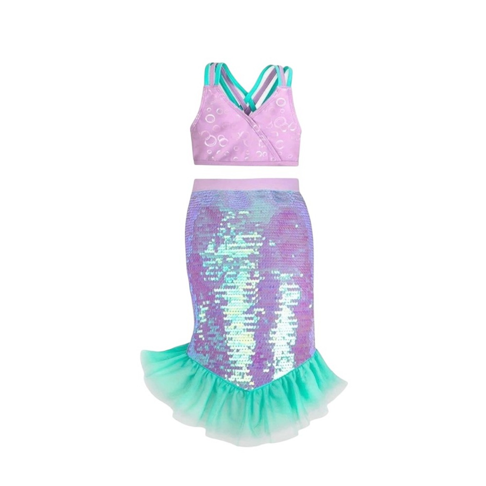 Disney Ariel Deluxe Swimsuit Set for Girls – The Little Mermaid Size Girls 3 - Picture 3 of 4